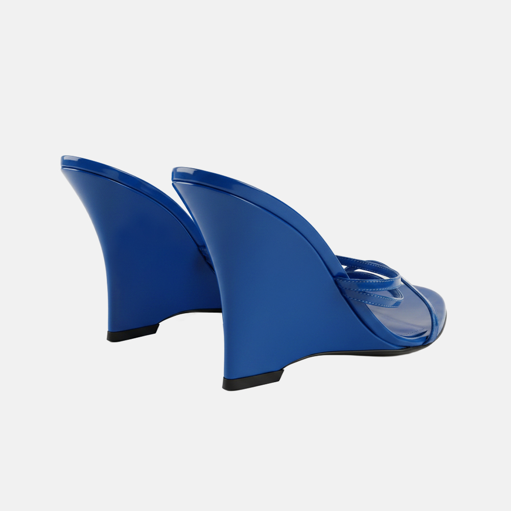 Super Flea Market+Alevi+Blue patent leather wedge heels+Brand donation2